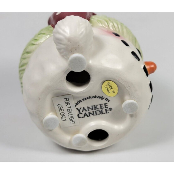 Yankee Candle Christmas Snowman Tea Light Candle Holder Ceramic Holiday Decor - Picture 6 of 6